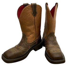 Justin Gypsy Cowboy Boots Women's Starlina Western Brown Leather Cowgirl 7.5B